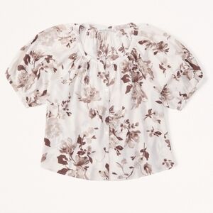 Abercrombie and Fitch Floral Puff Sleeve Top Oversized Medium
